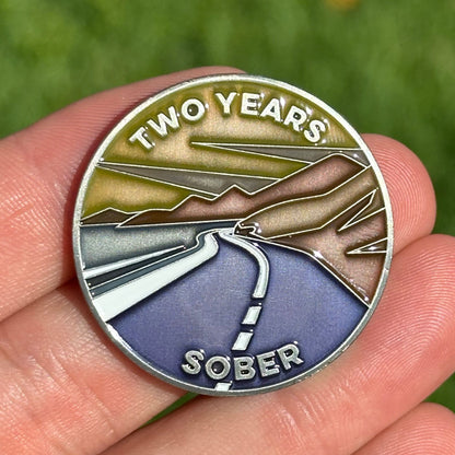 Two Years Sober achievement coin