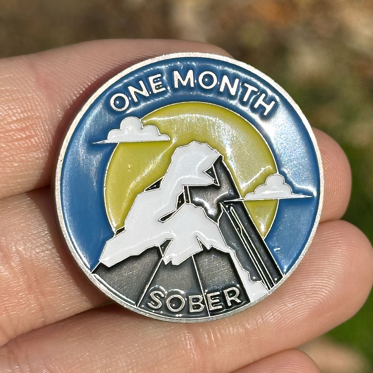 One Month Sober sobriety coin