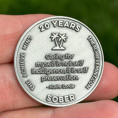 20 Years Sober sobriety coin - The Achieve Mint