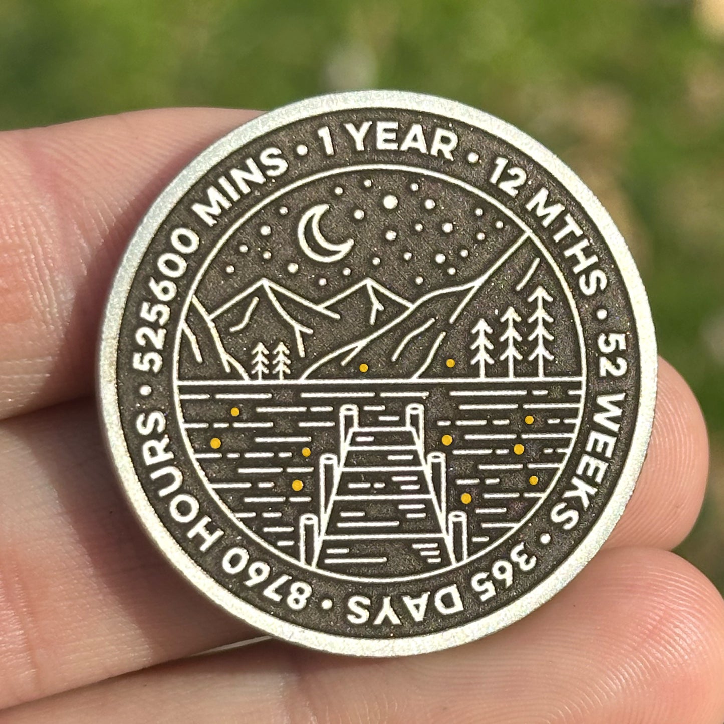 Custom Pier at Night Sobriety Coin