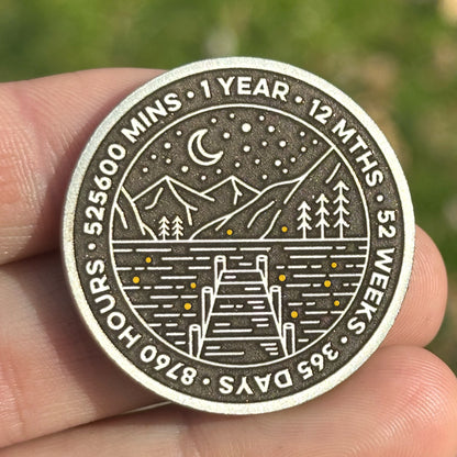 Custom Pier at Night Sobriety Coin