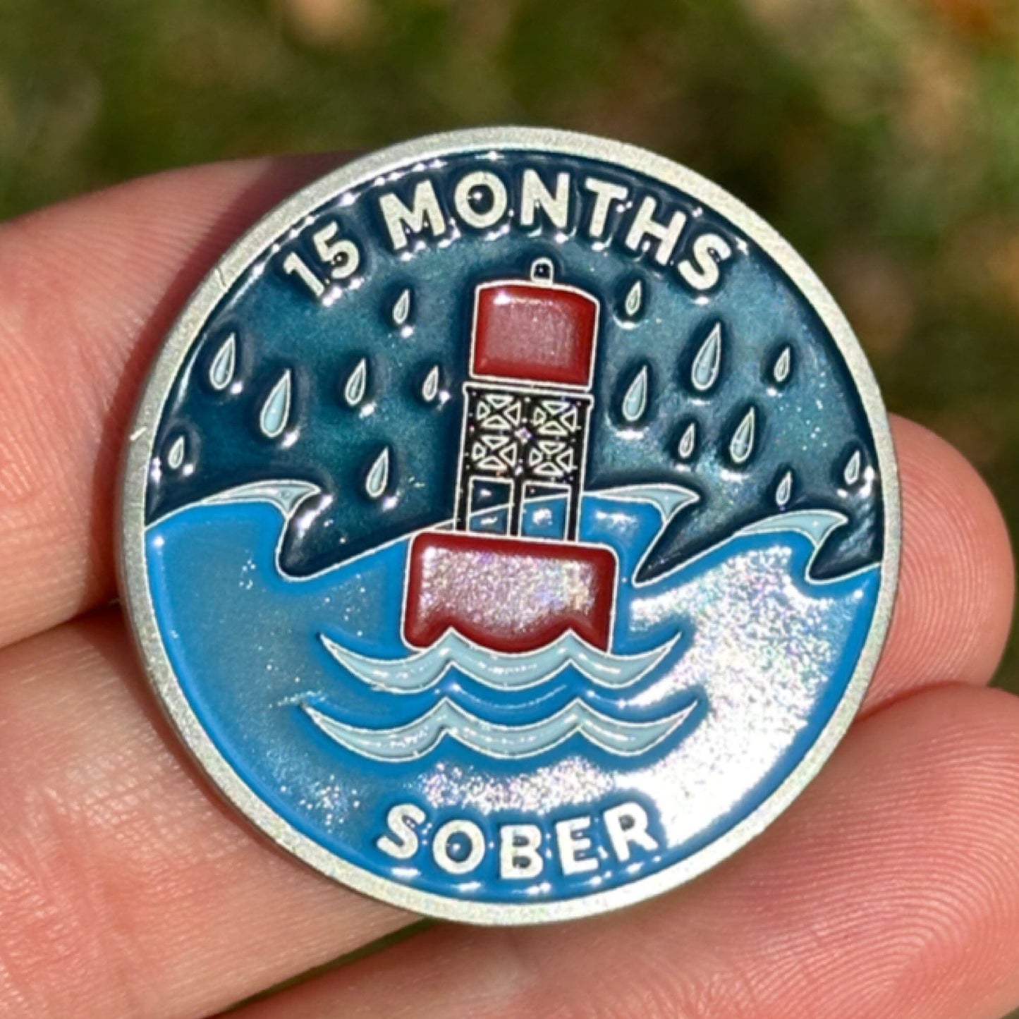 Fifteen Months Sober sobriety coin - The Achieve Mint