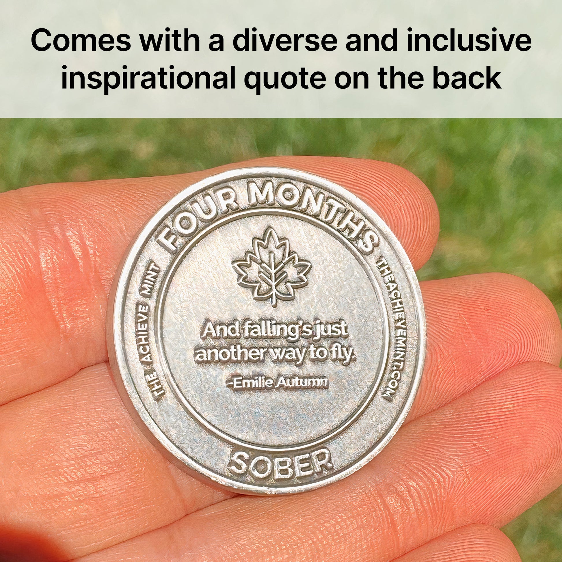 Four Months Sober sobriety coin - The Achieve Mint