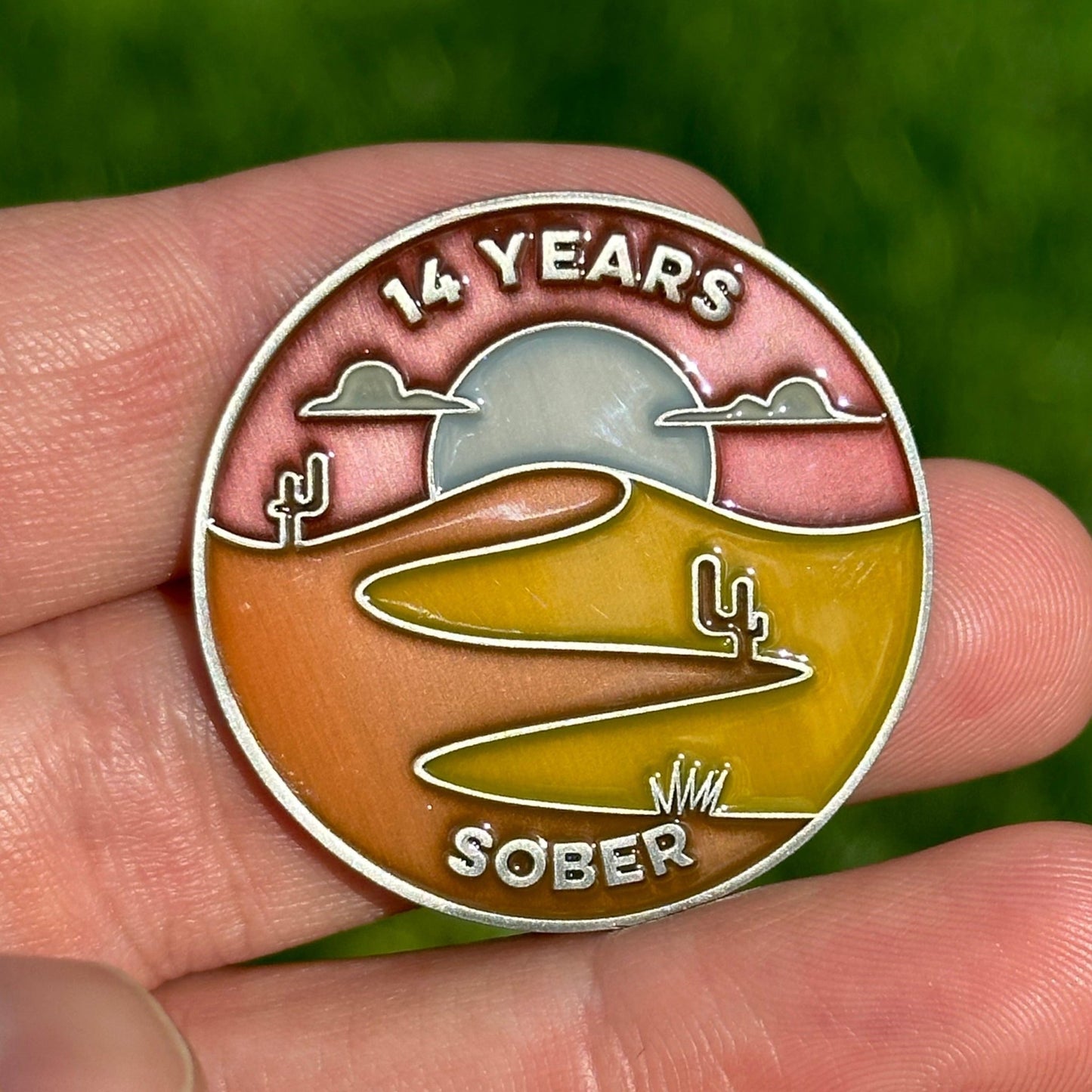 Fourteen Years Sober sobriety coin - The Achieve Mint