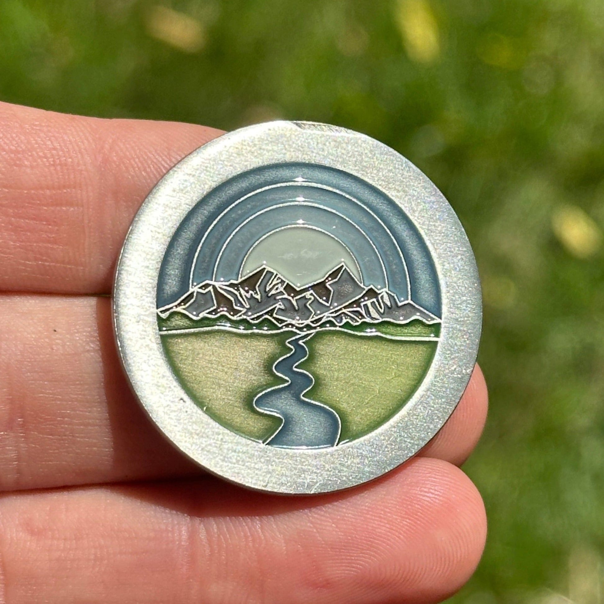 Personalized Color Mountain Stream coin - The Achieve Mint