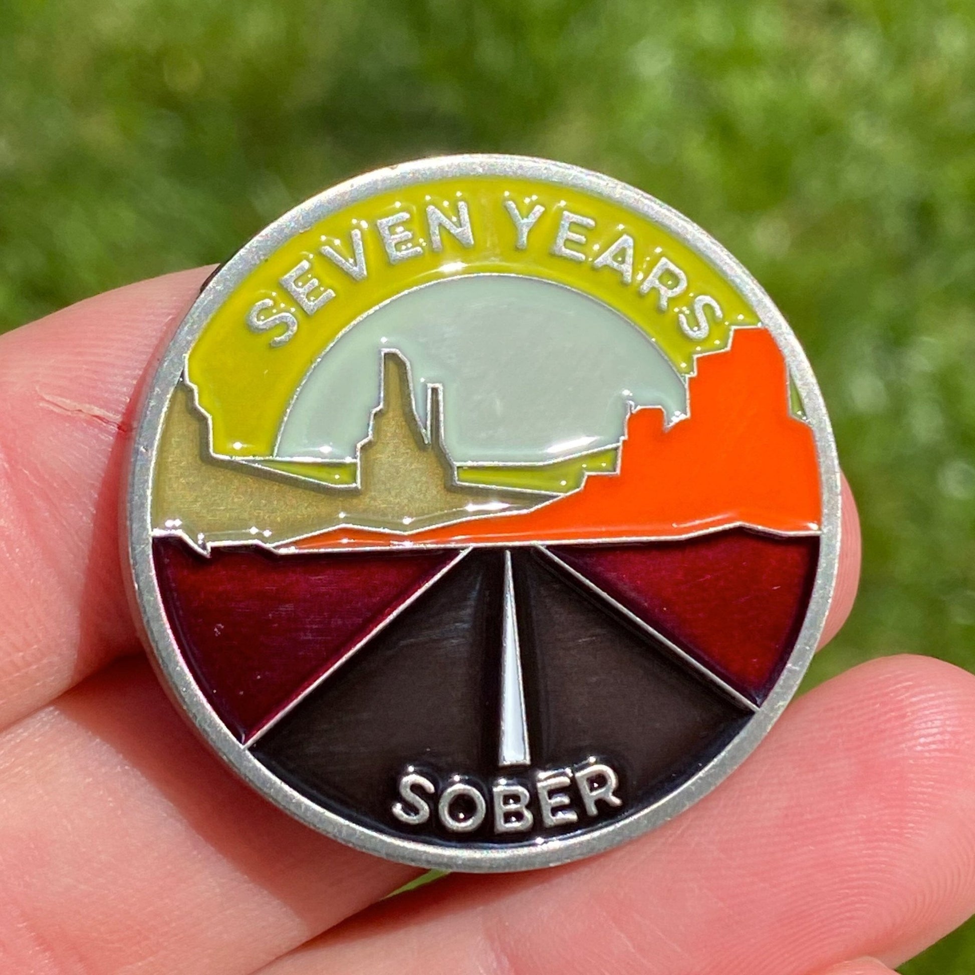 Seven Years Sober sobriety coin - The Achieve Mint