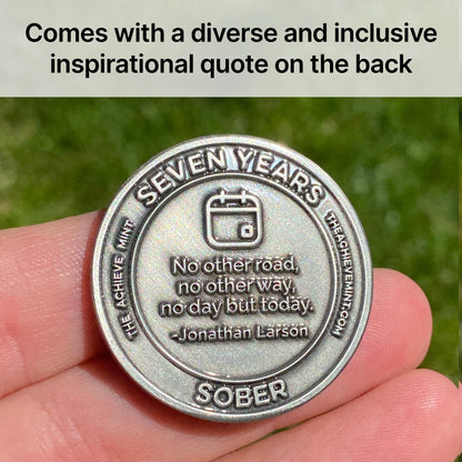 Seven Years Sober sobriety coin - The Achieve Mint