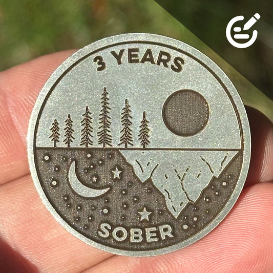 Custom Yin and Yang Nature Sobriety Coin