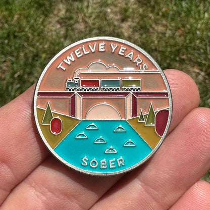 Twelve Years Sober sobriety coin - The Achieve Mint