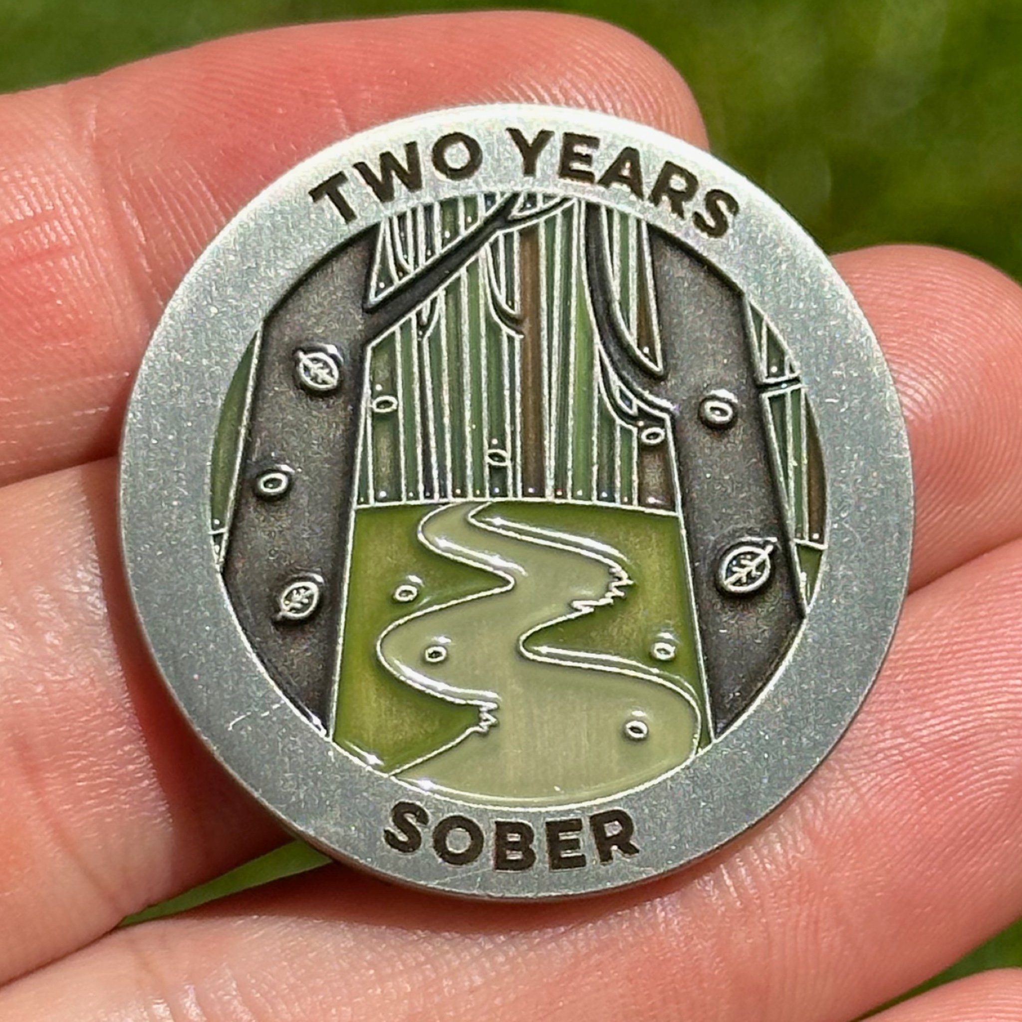 Custom color sobriety coins