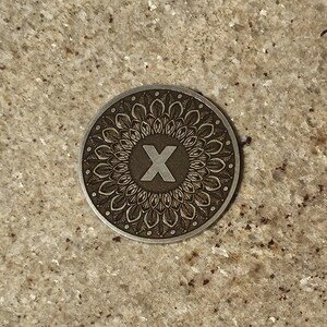 Michele's Custom Flower Mandala sobriety coin