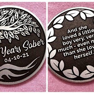 Abbey's Custom Tree of Life sobriety coin