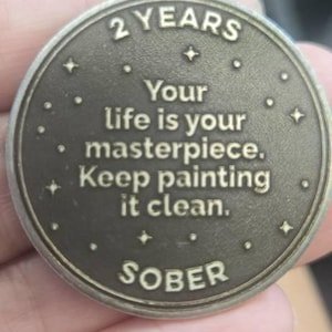 Jamie's Custom Soaring Hawk sobriety coin