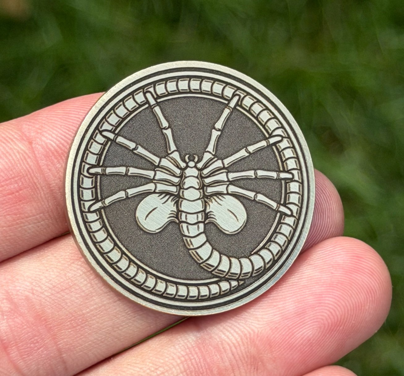 Custom Alien 22 Year Sobriety Coin — front