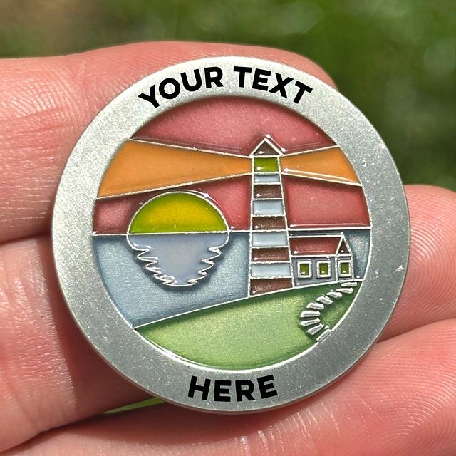 Customer photo for Custom Color Setting Sun Lighthouse sobriety coin review