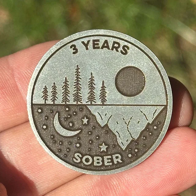 Custom Yin and Yang Nature sobriety coin