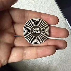 Steven's Custom Recovery Maze sobriety coin