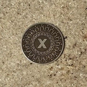 Michele's Custom Flower Mandala sobriety coin