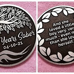 Abbey's Custom Tree of Life sobriety coin
