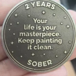 Jamie's Custom Soaring Hawk sobriety coin