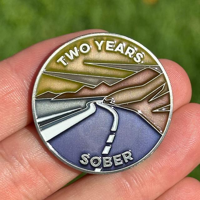 Customer photo for Two Years Sober achievement coin review