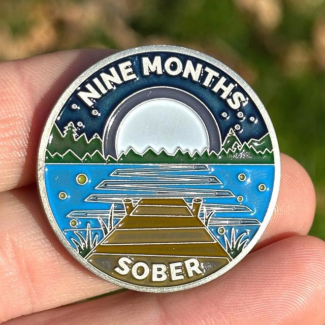 Customer photo for Nine Months Sober sobriety coin review