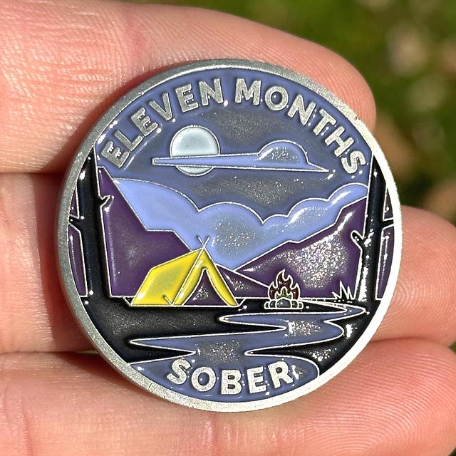 Customer photo for 11 Months Sober sobriety coin review