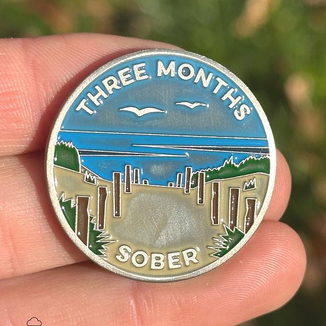 Customer photo for Three Months Sober sobriety coin review