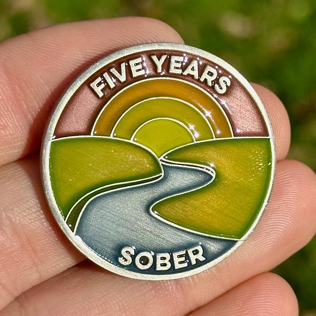 Customer photo for Five Years Sober sobriety coin review