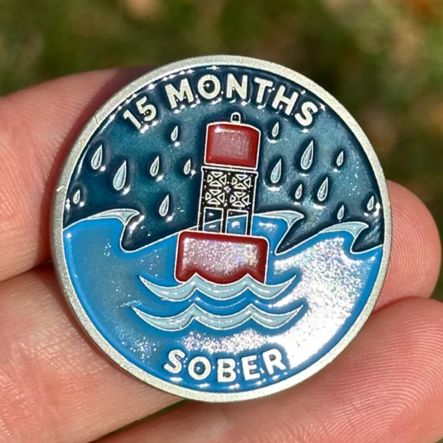 15 Months Sober sobriety coin