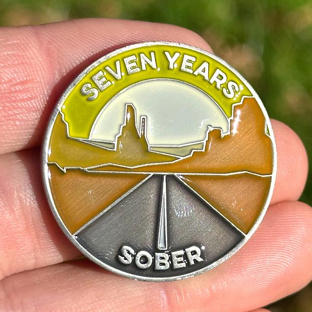 Customer photo for Seven Years Sober sobriety coin review