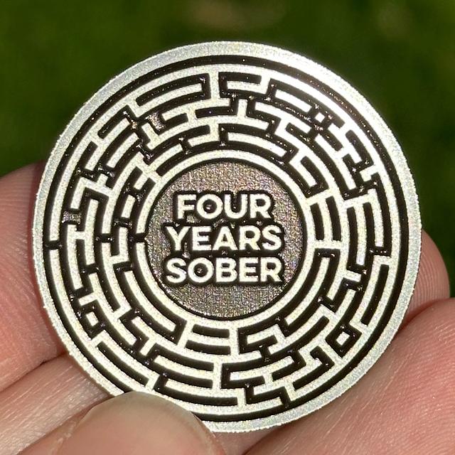 Customer photo for Custom Recovery Maze sobriety coin review