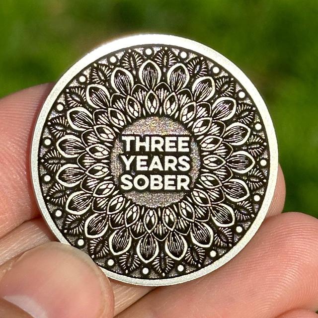 Customer photo for Custom Flower Mandala sobriety coin review