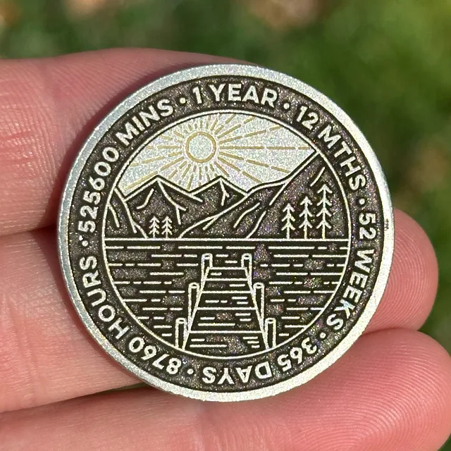 Custom Pier at Sunrise sobriety coin