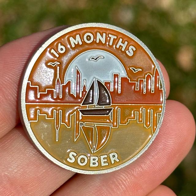Customer photo for 16 Months Sober sobriety coin review