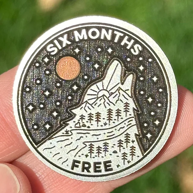 Custom Howling Wolf sobriety coin
